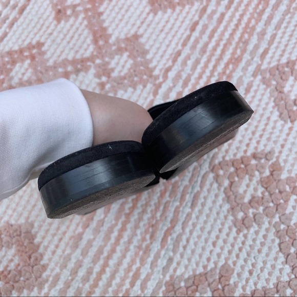 Black Jenni Kayne Olympia Suede Mules Rounded Toe Flats EU 35.5/US 5.5 - Picture 10 of 15